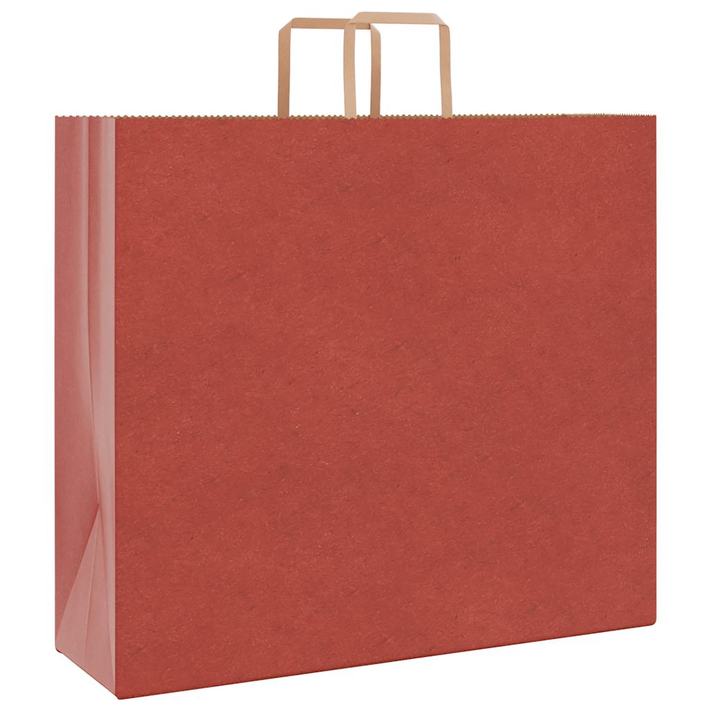 VidaXL bolsas de papel 250uds con asas 54x15x49 cm rojo