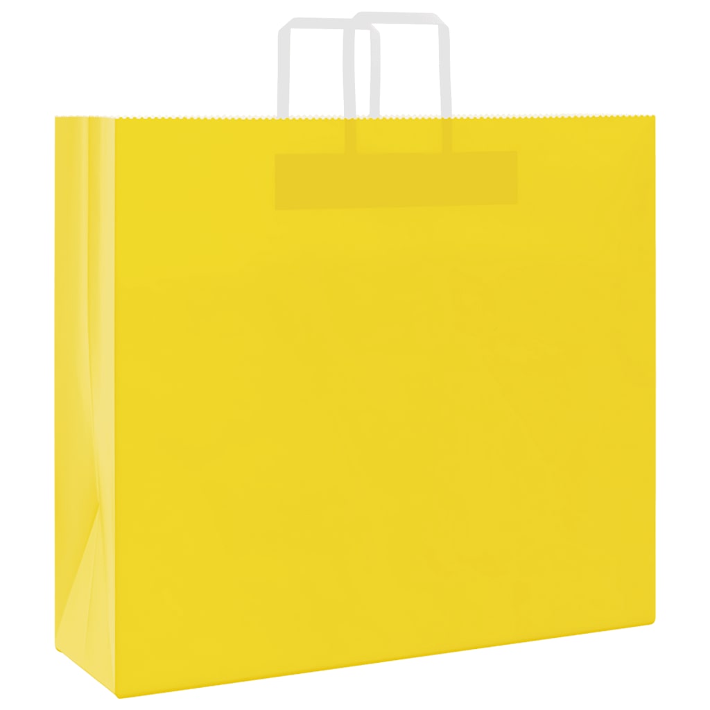 VidaXL bolsas de papel 50uds con asas 54x15x49 cm amarillo
