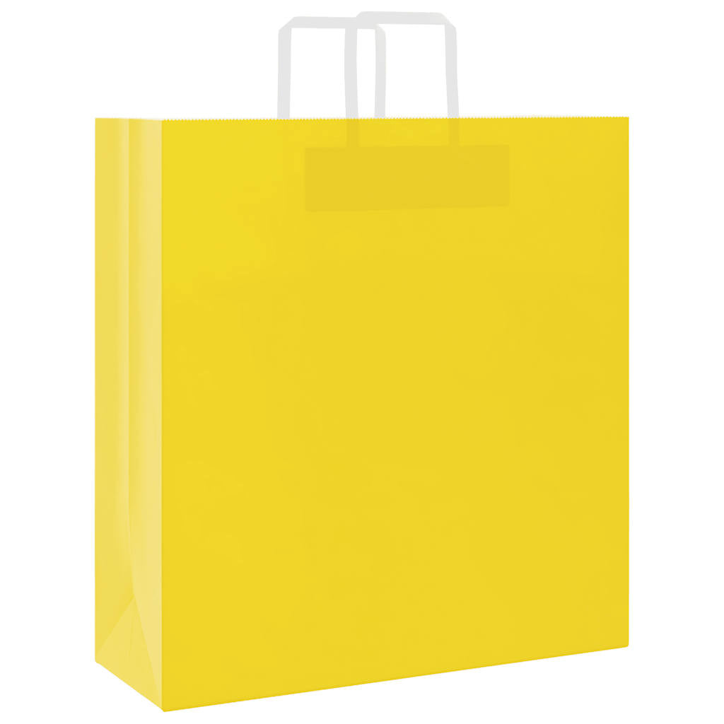 VidaXL bolsas de papel 250uds con asas 45x17x48 cm amarillo