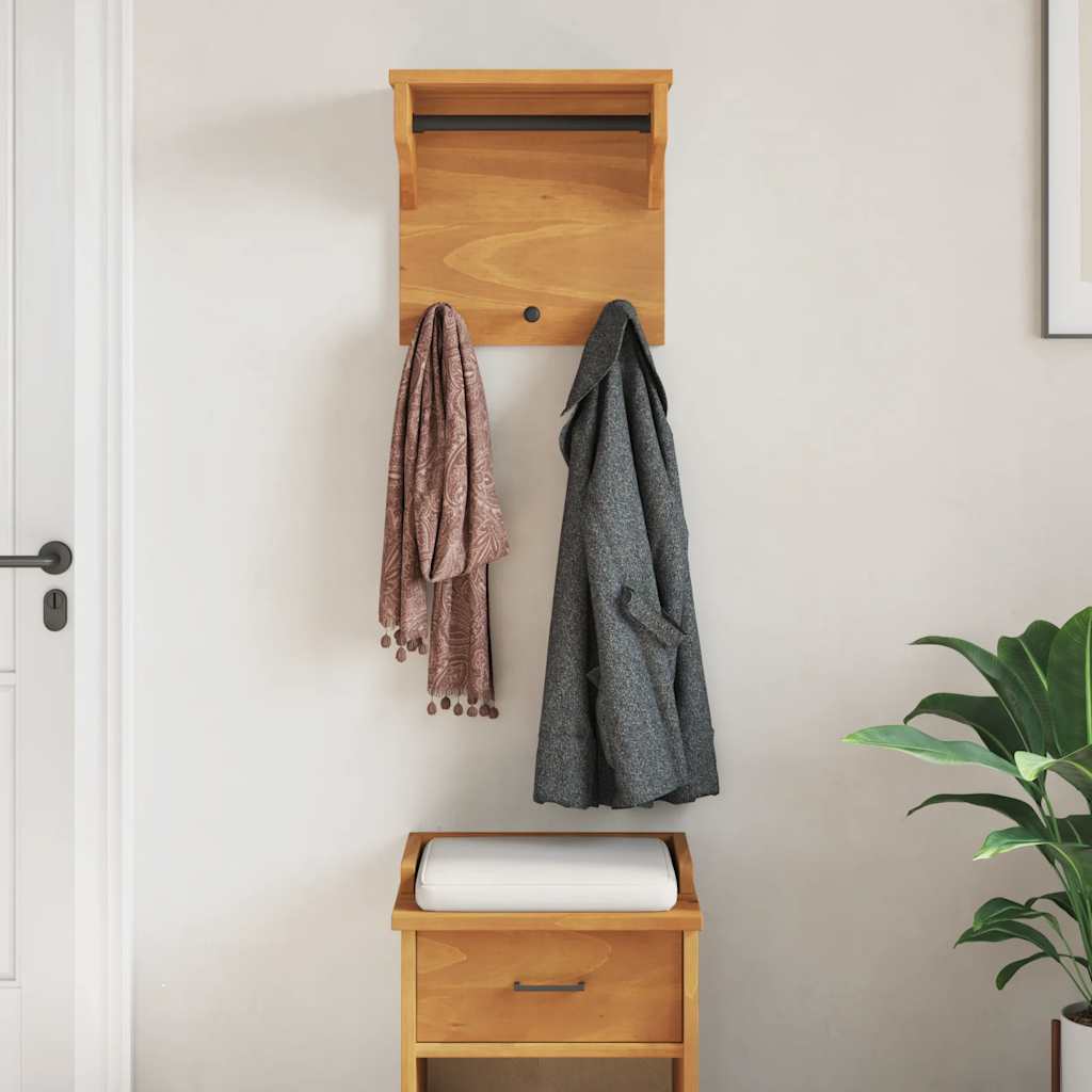 Vidaxx perchero de pared sandnes 43x30x42 cm madera maciza de pino