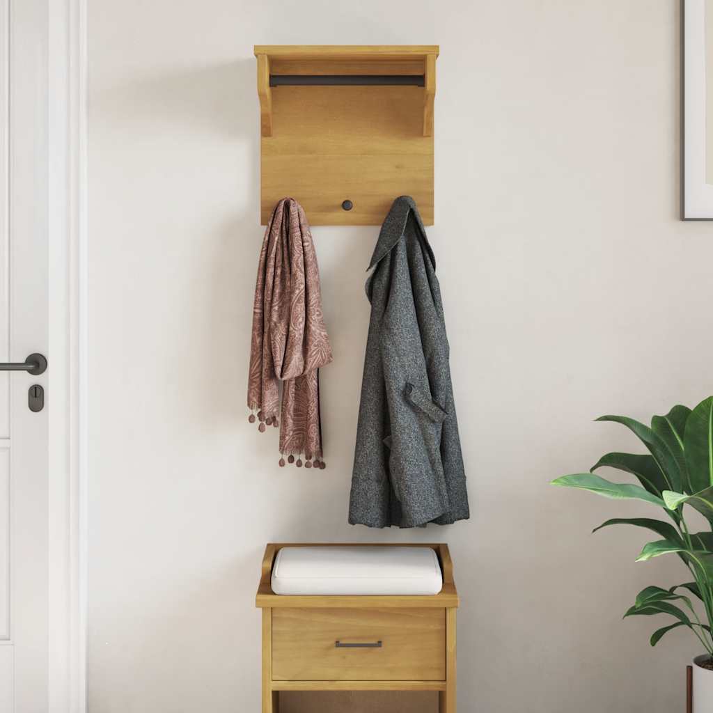 Vidaxx perchero de pared sandnes 43x30x42 cm madera maciza de pino