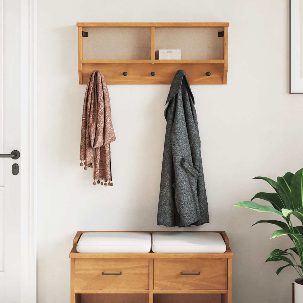 Vidaxx perchero de pared sandnes 87x12x35 cm madera maciza de pino