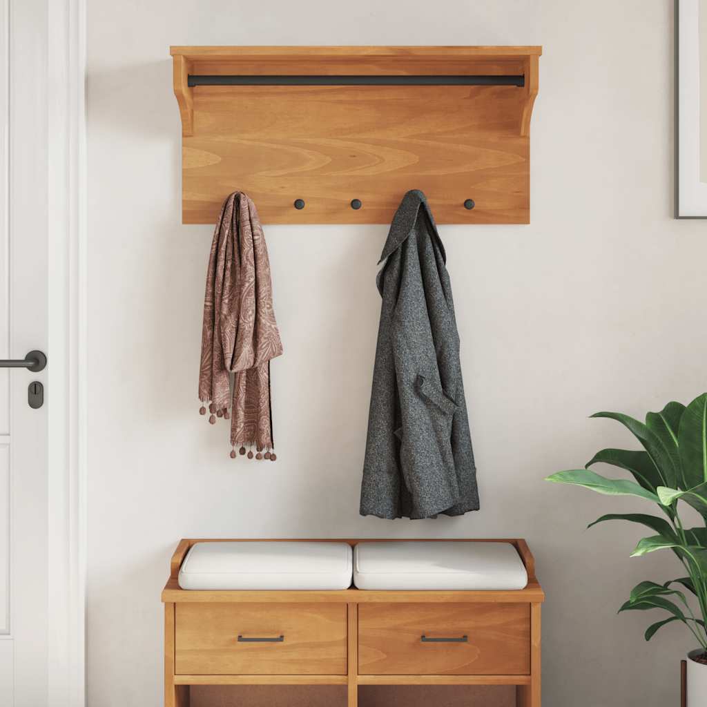 Vidaxx perchero de pared sandnes 87x30x42 cm madera maciza de pino