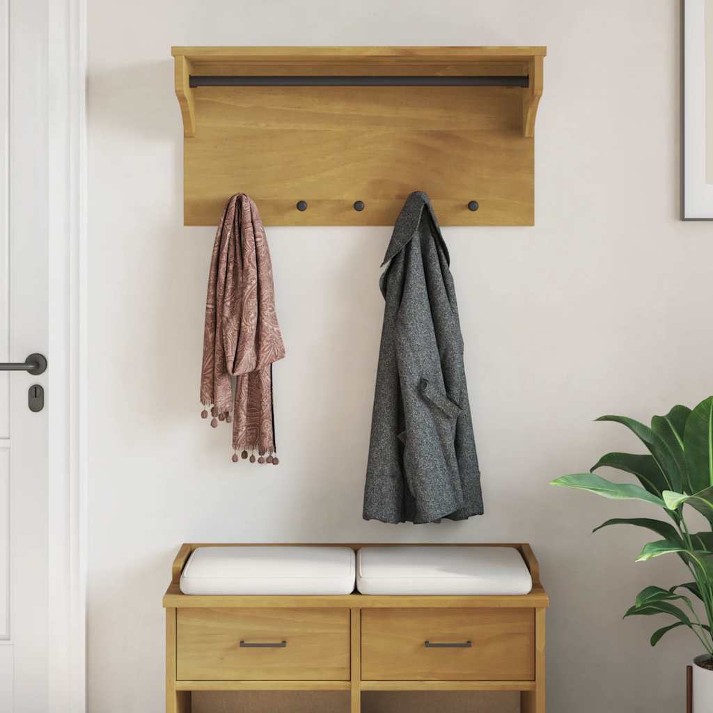 Vidaxx perchero de pared sandnes 87x30x42 cm madera maciza de pino