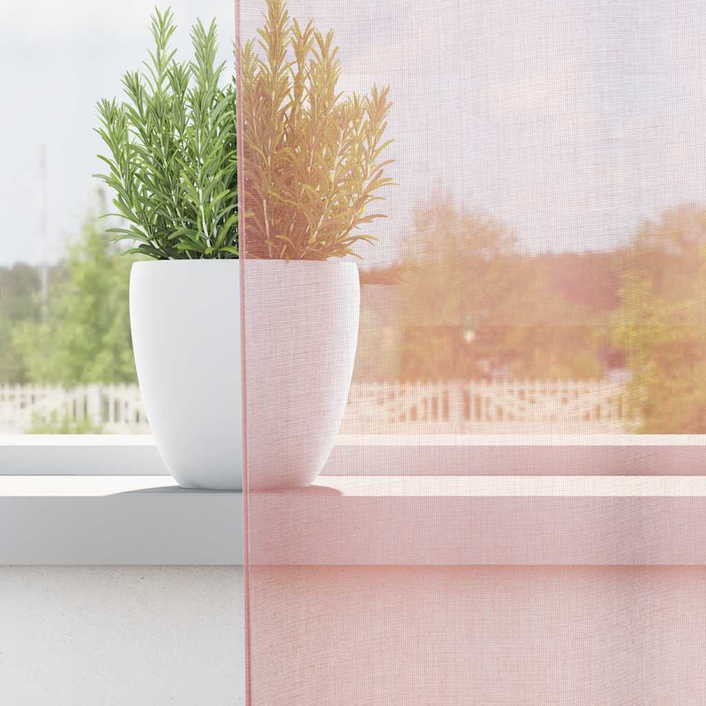Tende Vidaxx in voile con occhielli 2 pz 140x140 cm rosa chiaro