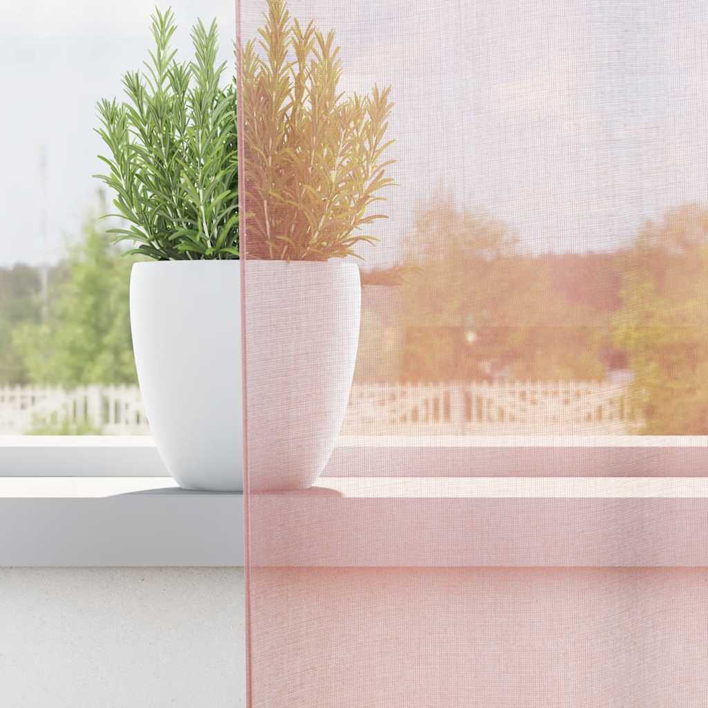 Tende Vidaxx in voile con occhielli 2 pz 140x245 cm rosa chiaro