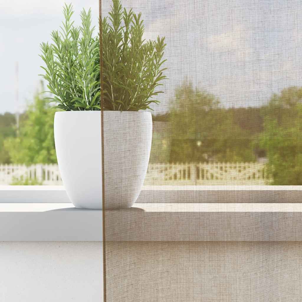 Tende Vidaxl voile con occhielli 2 pz marrone chiaro