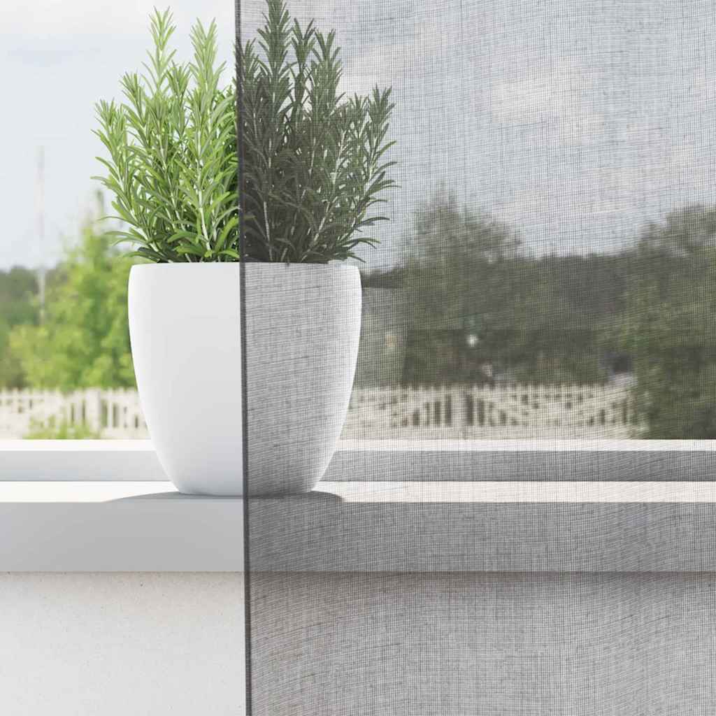 Vidaxl tende in voile con tasche per aste 2 pz grigio scuro