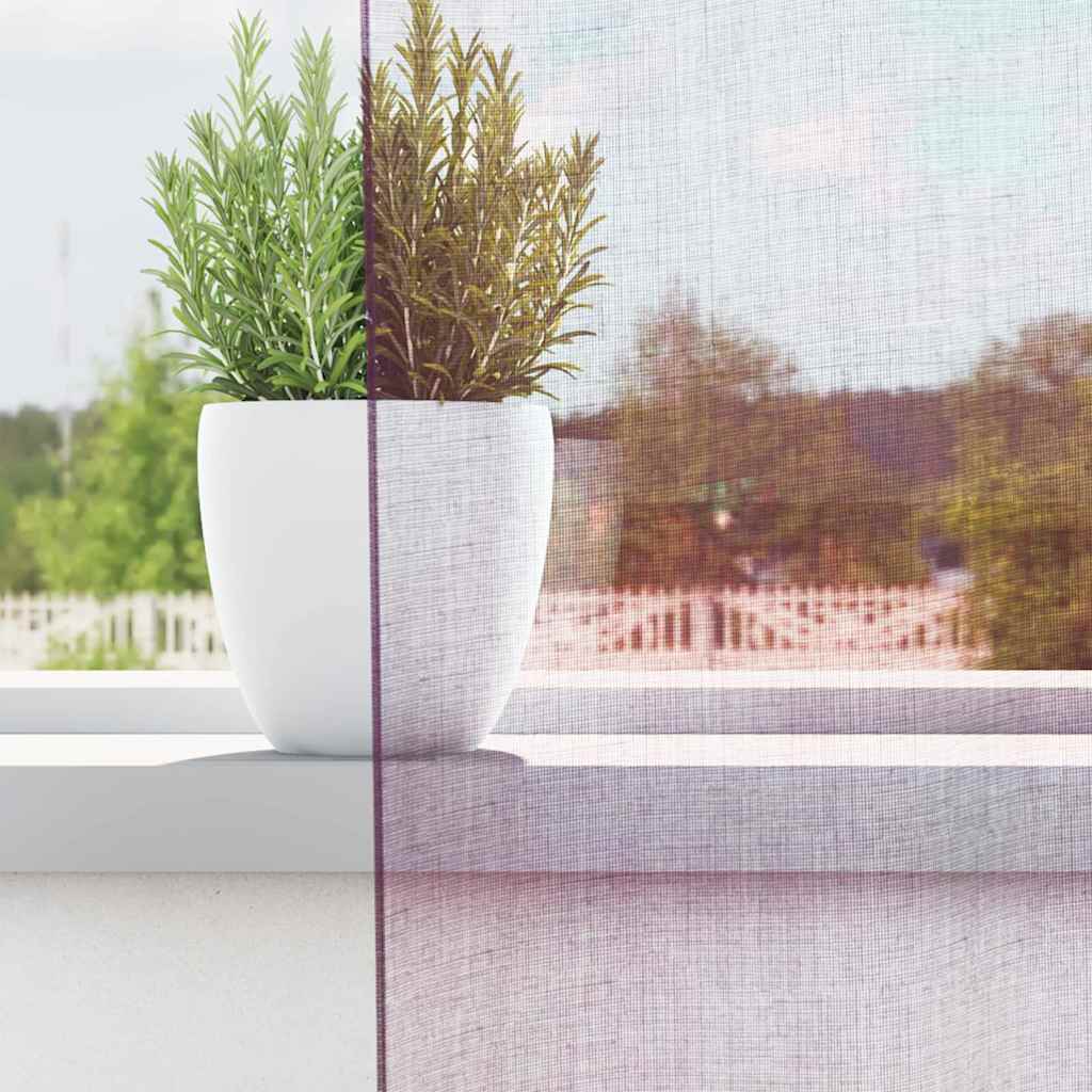 Vidaxl tende in voile con tasche per aste 2 pz viola