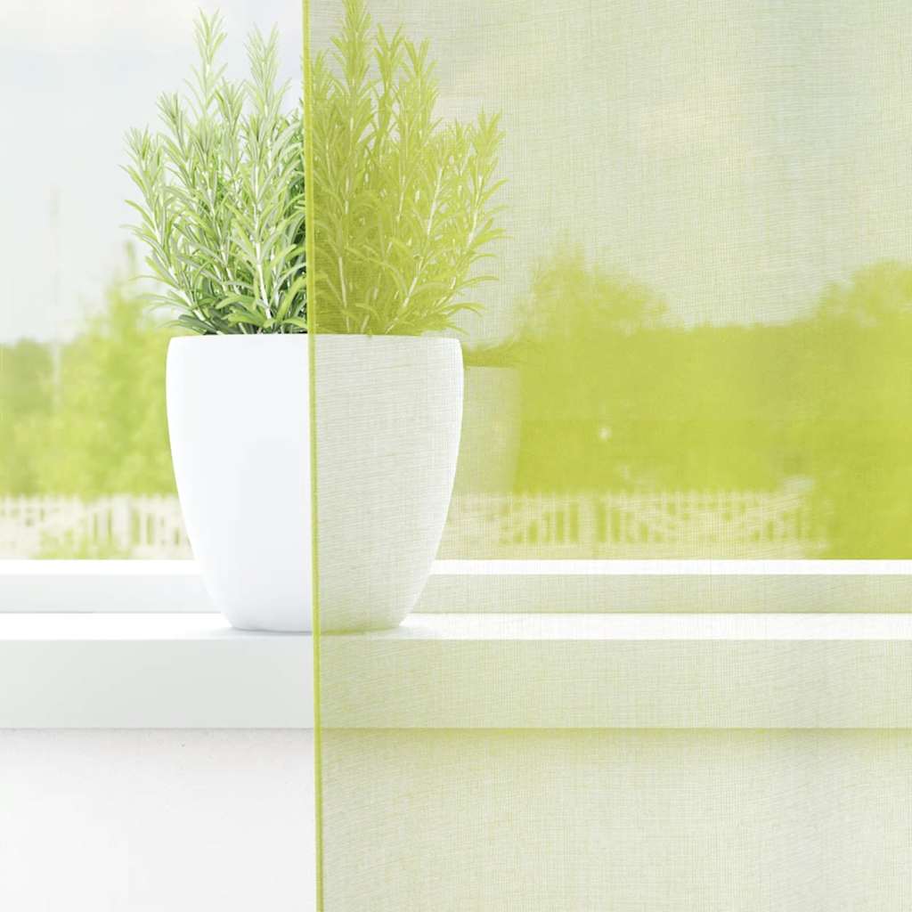 VidaXL tende in voile con bordo superiore 2 pezzi verde mela