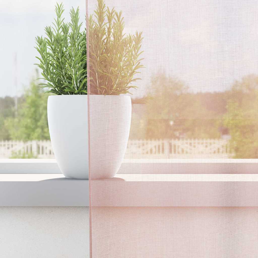Vidaxl gordijnen voile met lussen 2 st 140x175 cm lichtroze