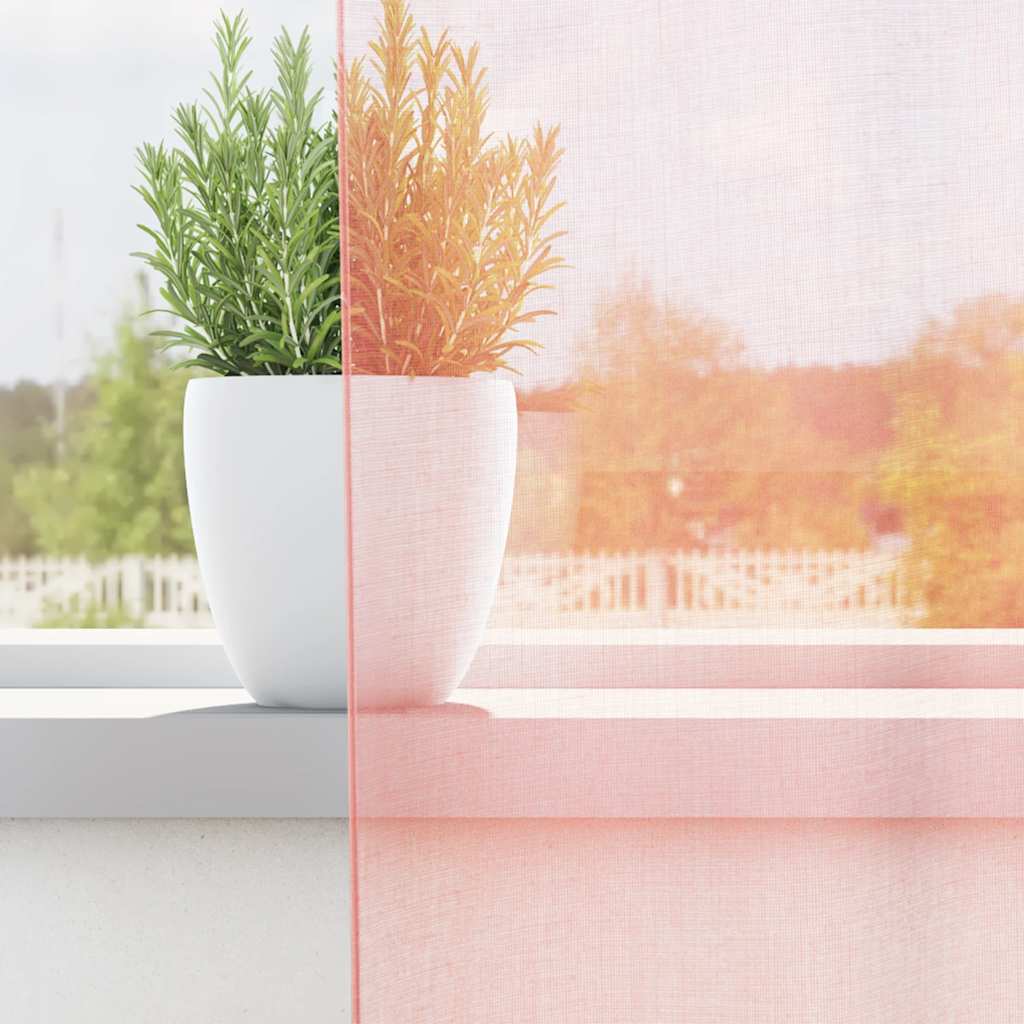 Tende Vidaxx voile con passanti 2 pz 140x260 cm rosa