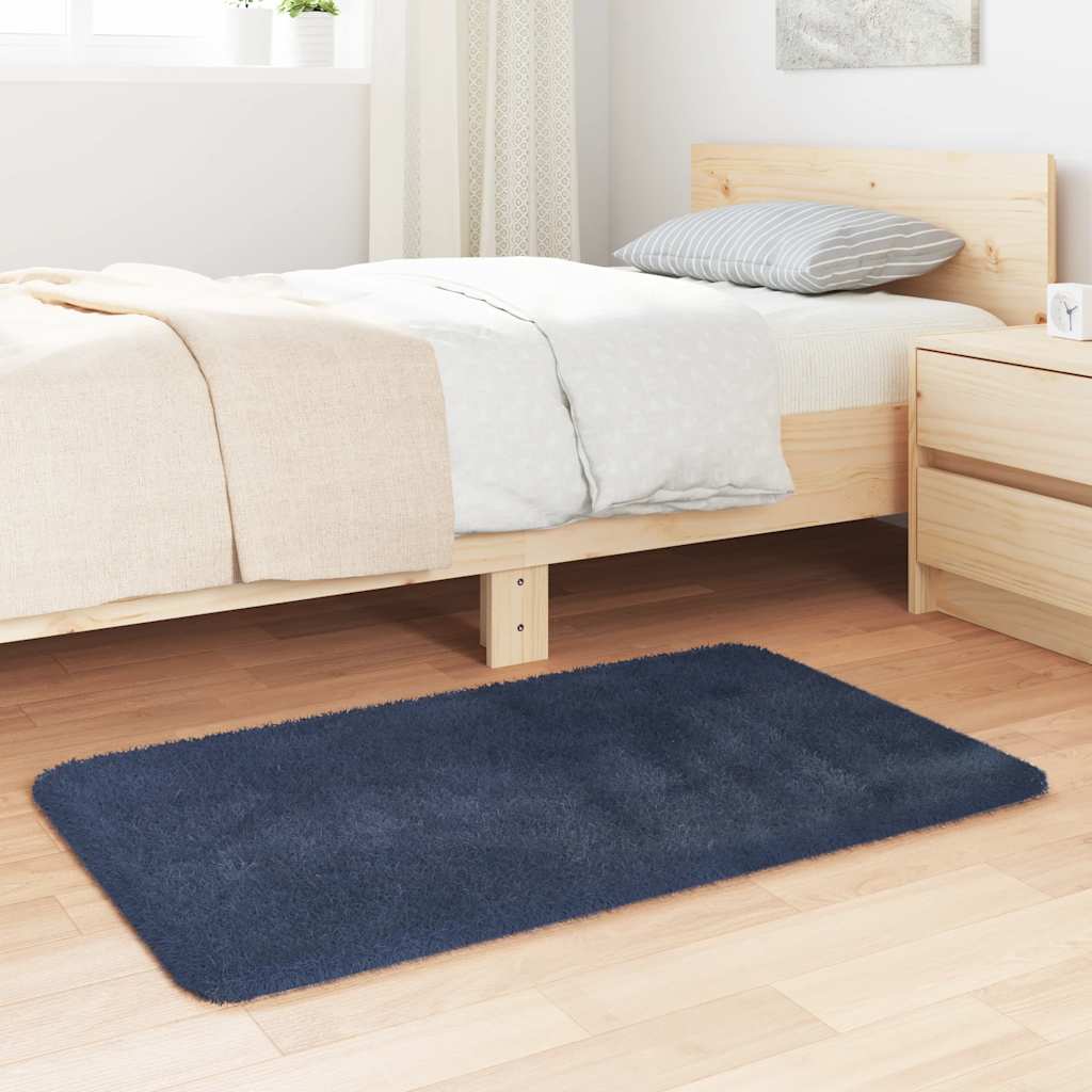 Vidaxl hoogpolig vloerkleed navarra 60x100 cm polyester marineblauw