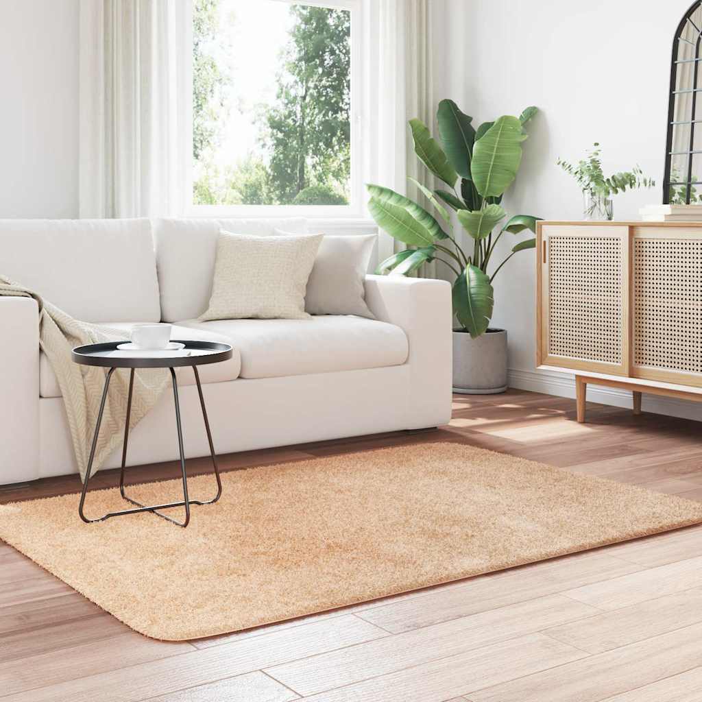 Vidaxl hoogpolig vloerkleed navarra 120x170 cm polyester beige