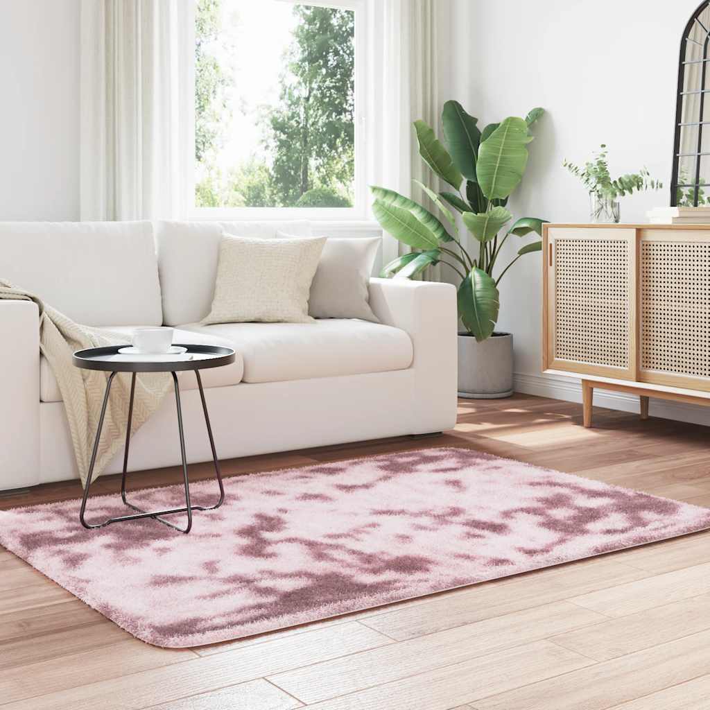 Vidaxl hoogpolig vloerkleed navarra 120x170 cm polyester stoffig roze