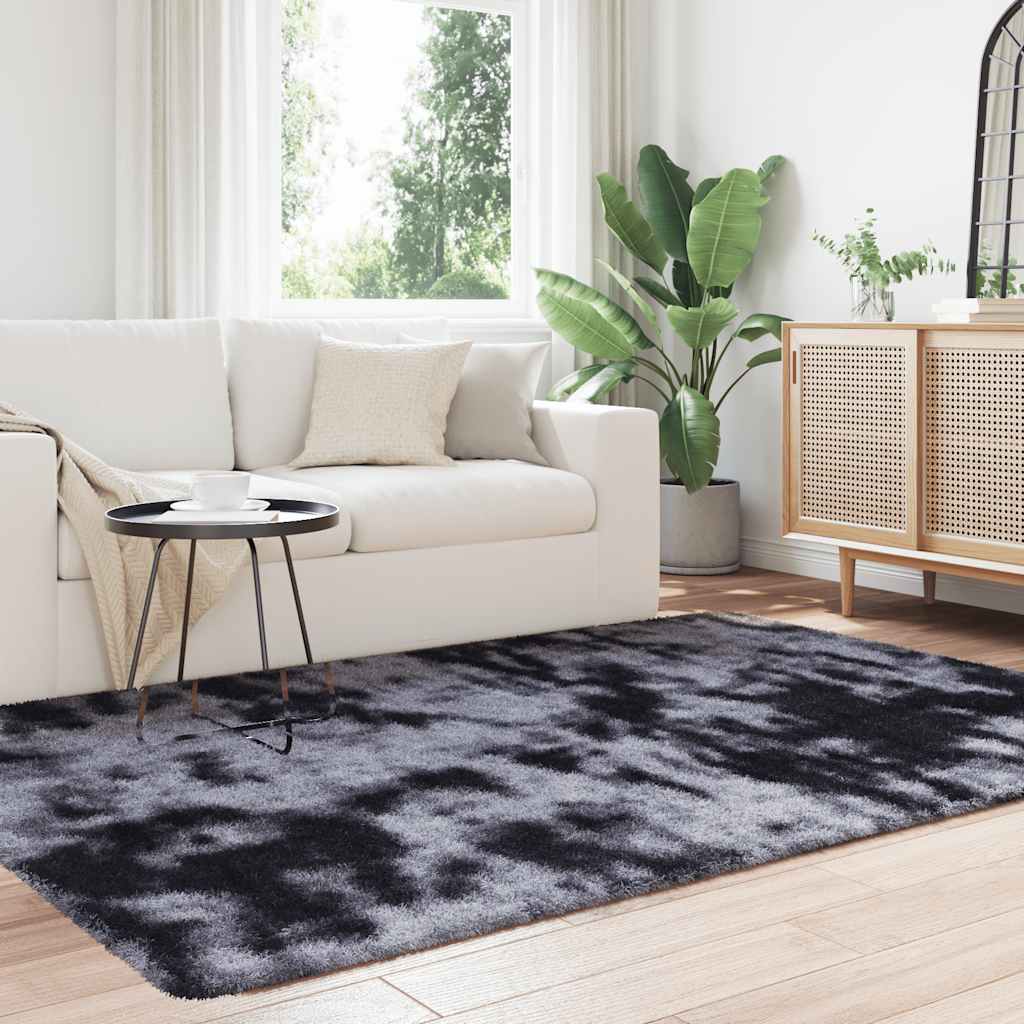 Vidaxx alfombra de pelo largo navarra 130x200 cm poliéster gris oscuro