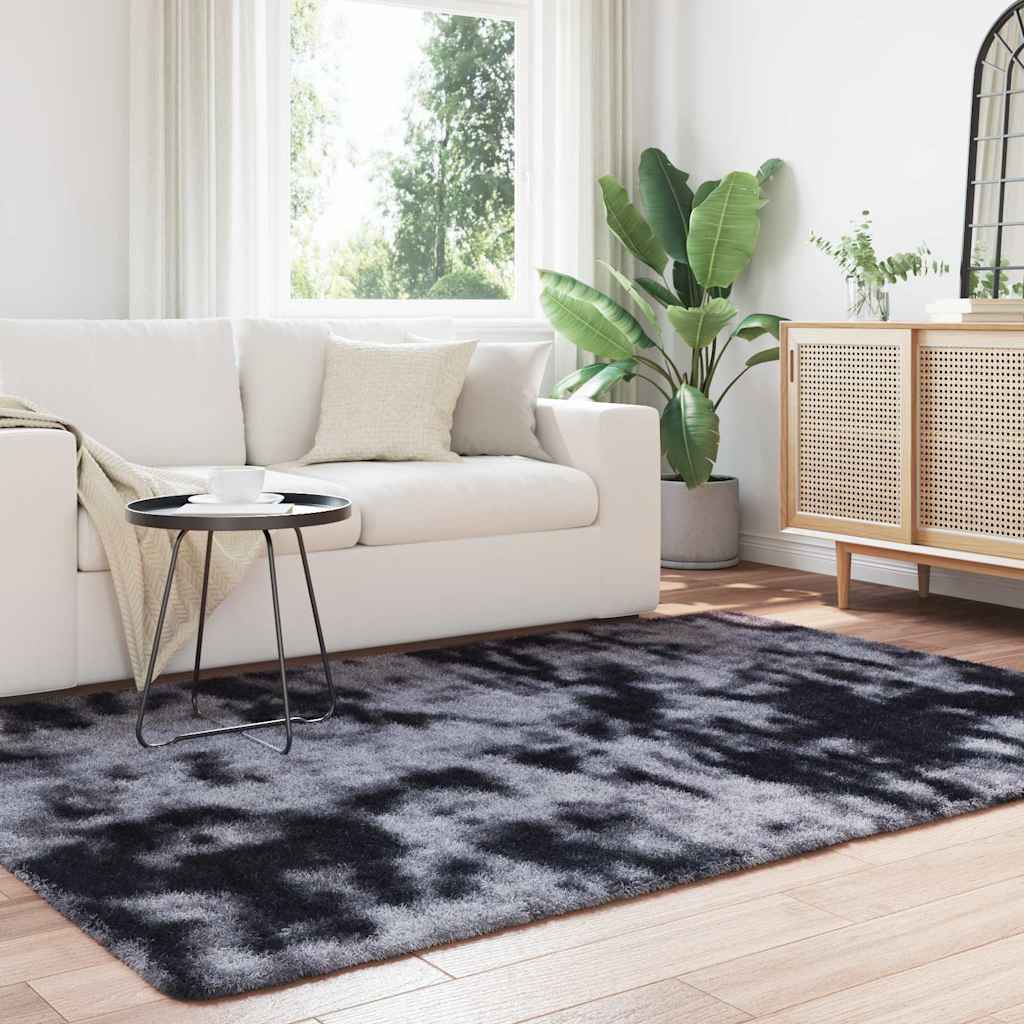 Vidaxx alfombra de pelo largo navarra 160x230 cm poliéster gris oscuro