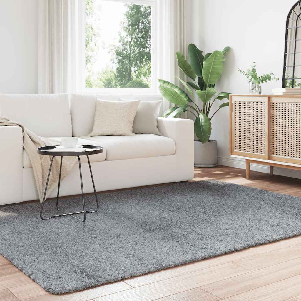 Vidaxx alfombra de pelo largo navarra 160x230 cm poliéster gris claro