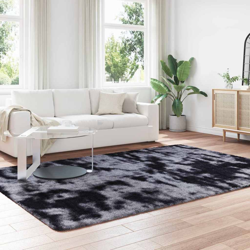 Vidaxl hoogpolig vloerkleed navarra 200x290 cm polyester donkergrijs