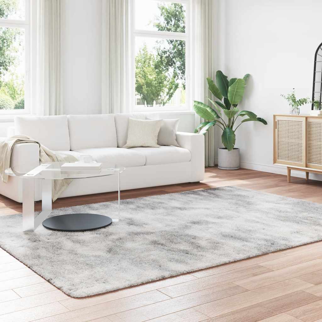 Vidaxl hoogpolig vloerkleed navarra 200x290 cm polyester zilvergrijs