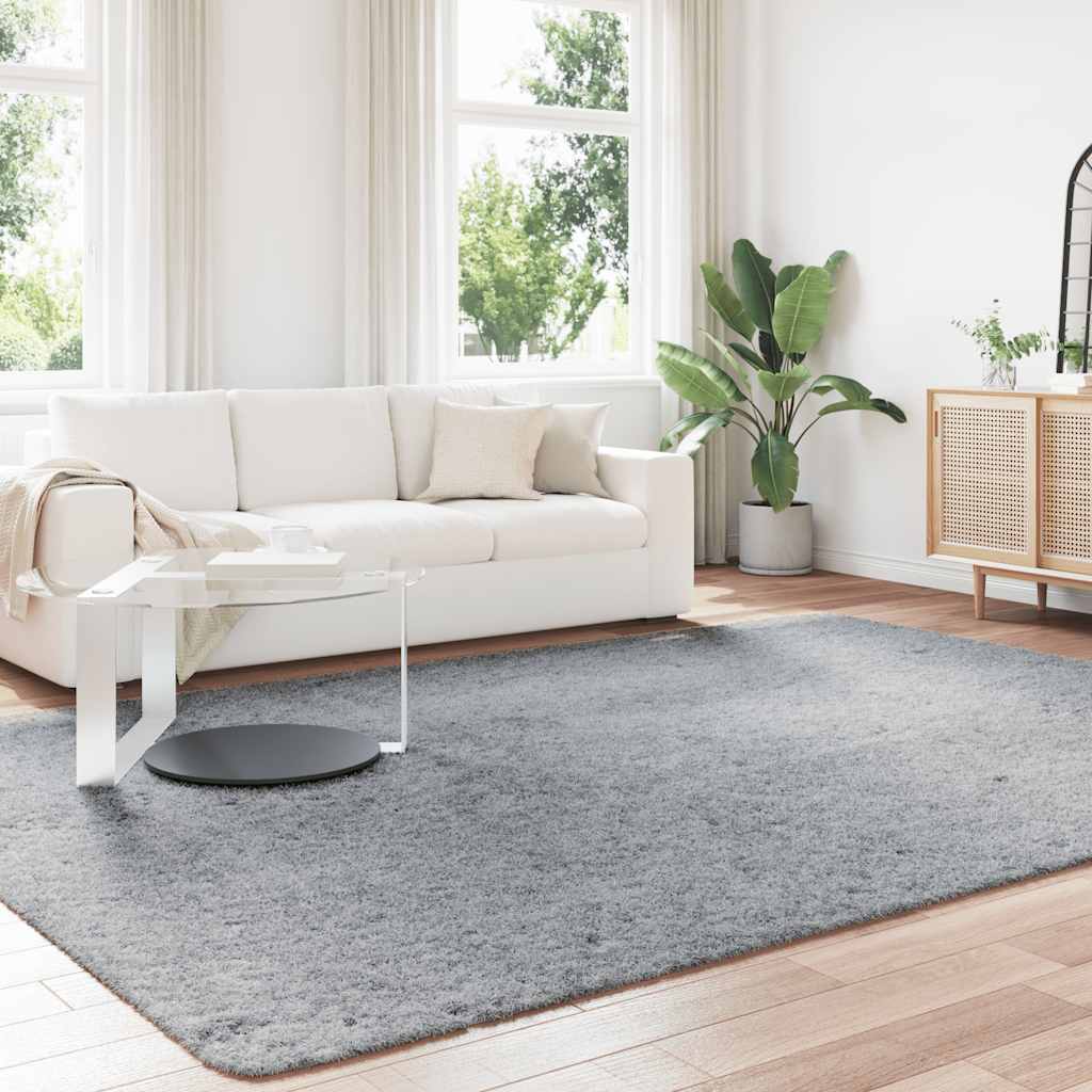 Vidaxx alfombra de pelo largo navarra 240x340 cm poliéster gris claro