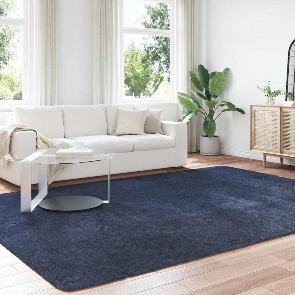 Vidaxx alfombra de pelo largo navarra 240x340 cm poliéster azul marino