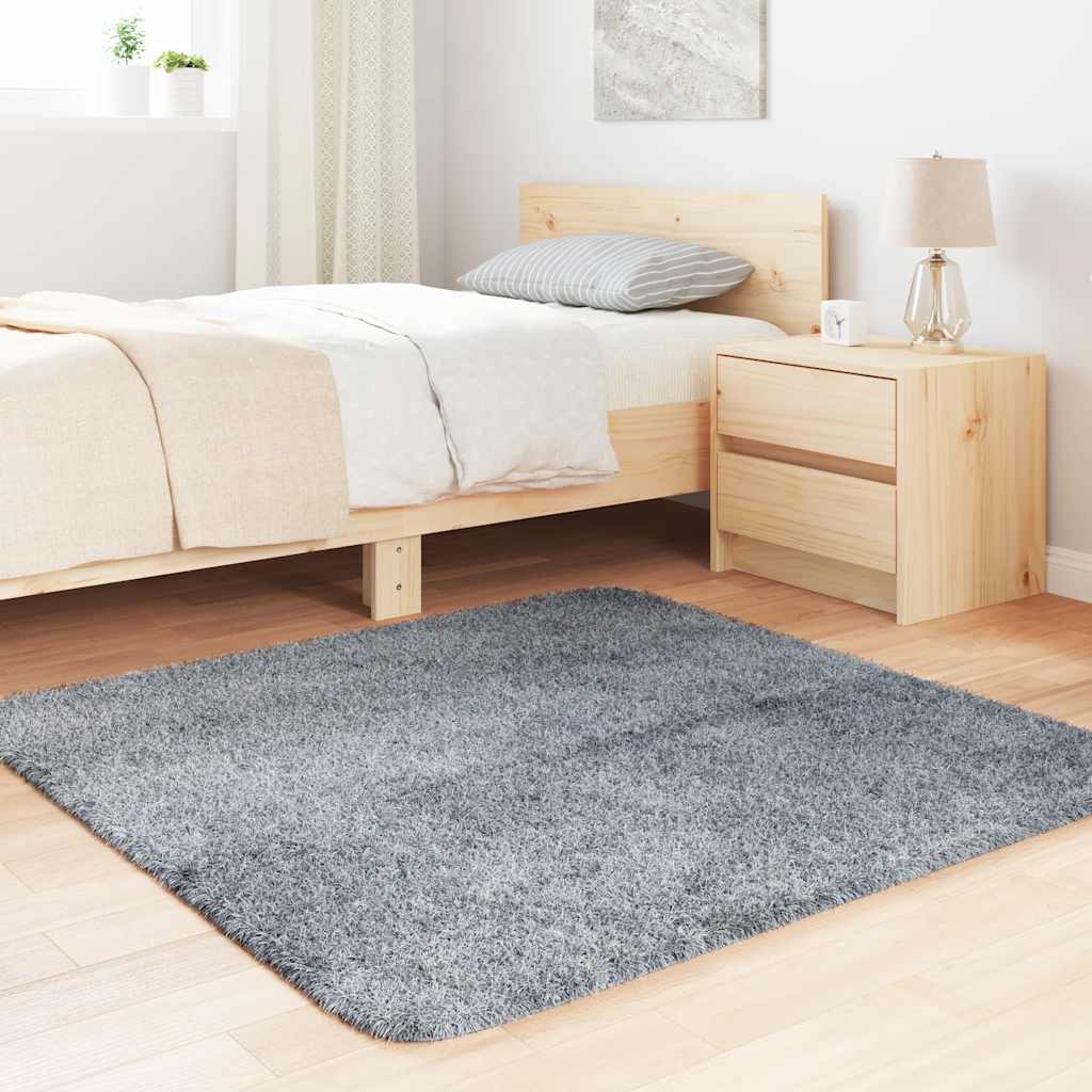 Vidaxl hoogpolig vloerkleed navarra 120x120 cm polyester lichtgrijs