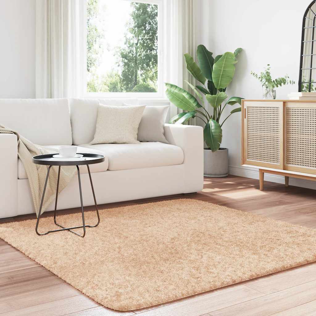 Vidaxx alfombra de pelo largo navarra 160x160 cm poliéster beige