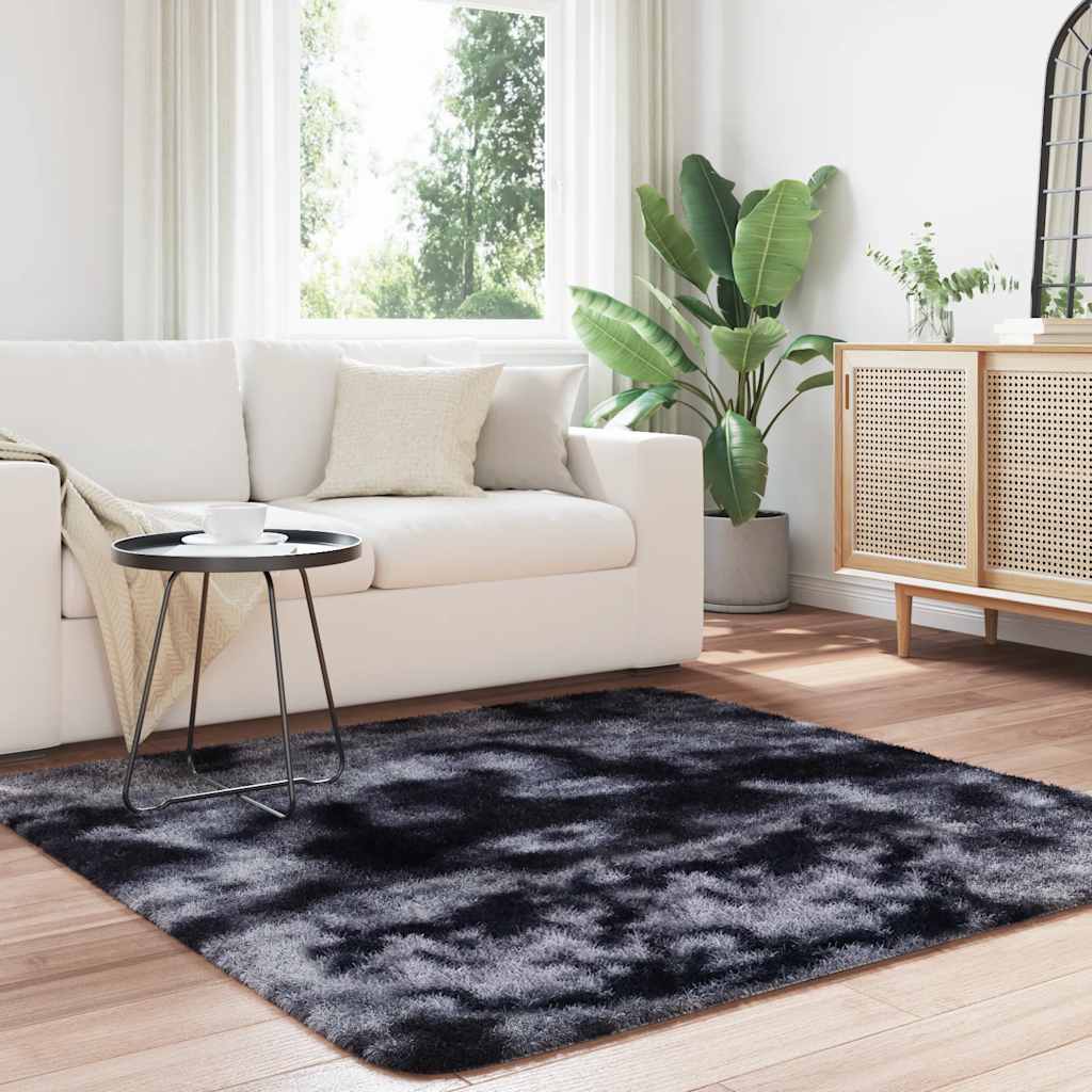 Vidaxx alfombra de pelo largo navarra 160x160 cm poliéster gris oscuro