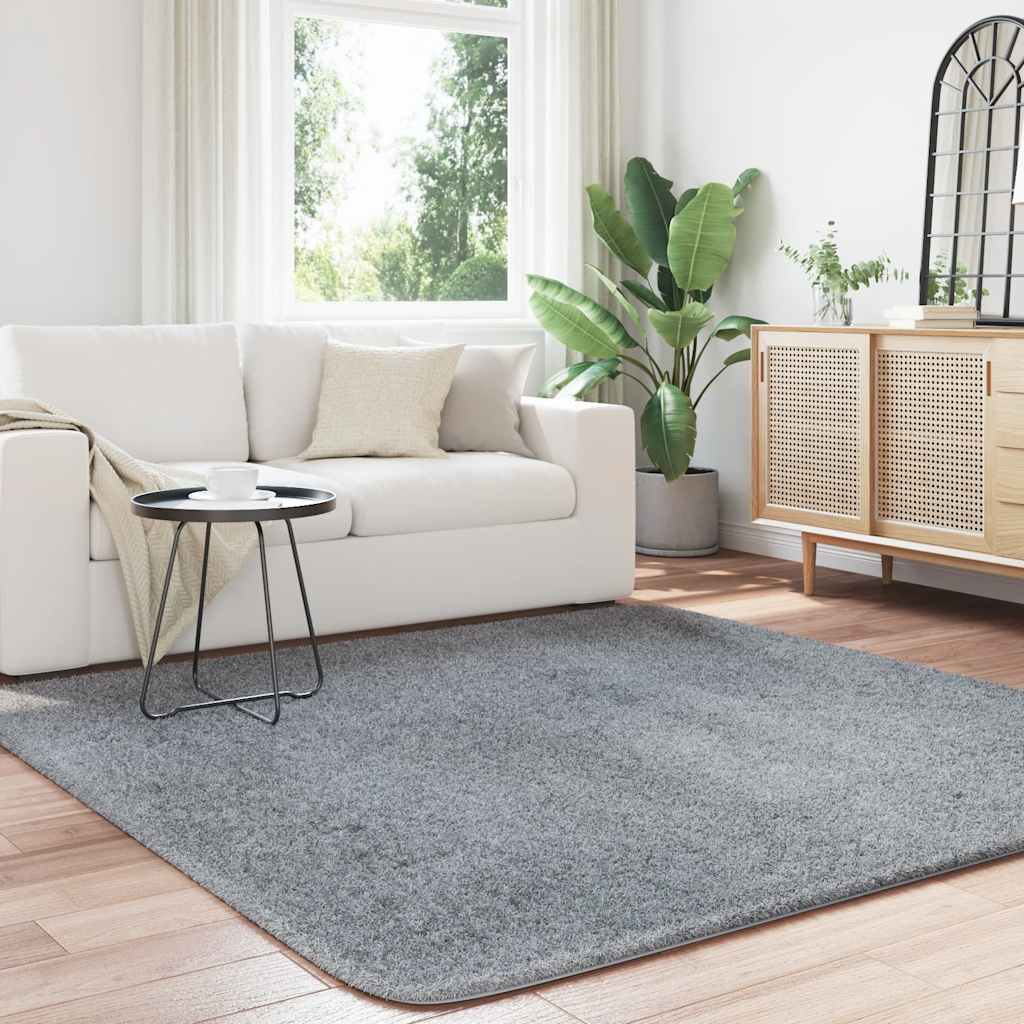 Vidaxl hoogpolig vloerkleed navarra 200x200 cm polyester lichtgrijs