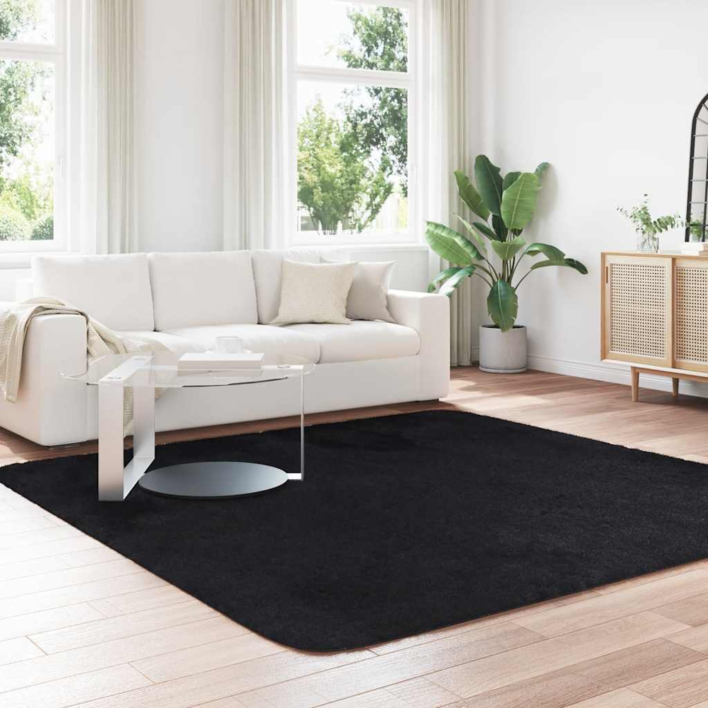 Vidaxx alfombra de pelo largo navarra 240x240 cm poliéster negro