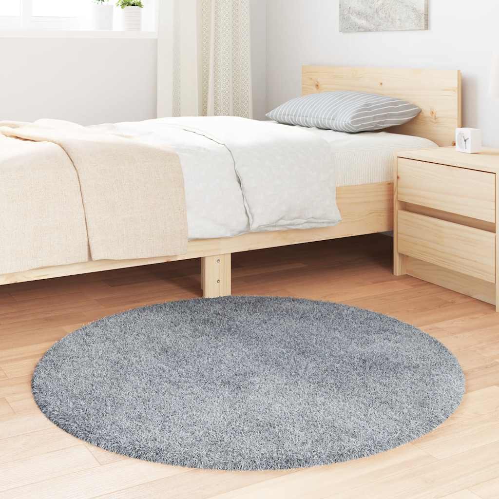Vidaxl hoogpolig vloerkleed navarra 100x100 cm polyester lichtgrijs