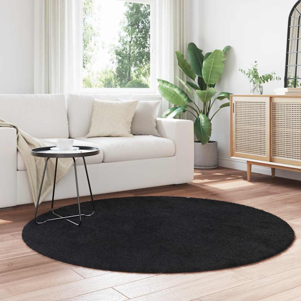 Vidaxx alfombra de pelo largo navarra 160x160 cm poliéster negro