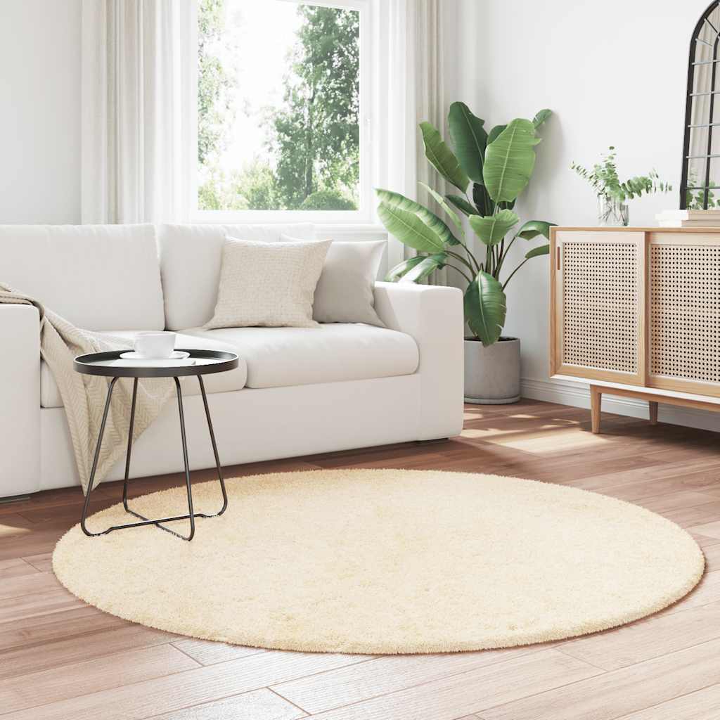 Vidaxx tappeto a pelo lungo navarra 160x160 cm poliestere color crema