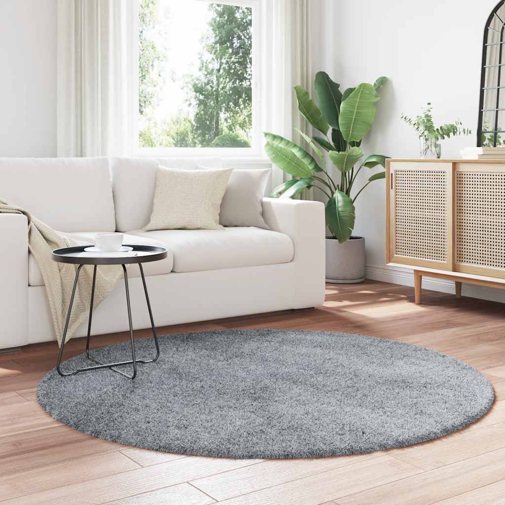 Vidaxx tappeto a pelo lungo navarra 160x160 cm poliestere grigio chiaro