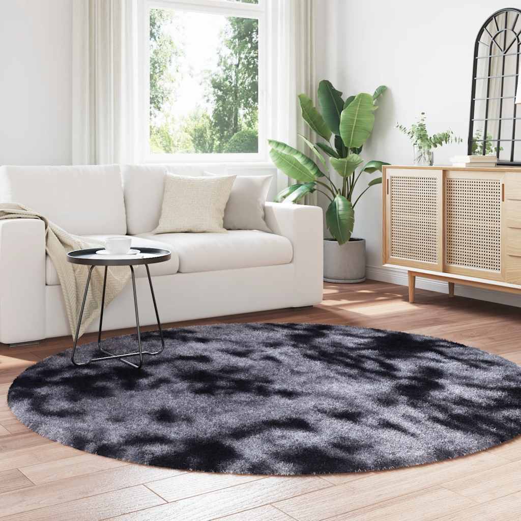 Vidaxl hoogpolig vloerkleed navarra 200x200 cm polyester donkergrijs