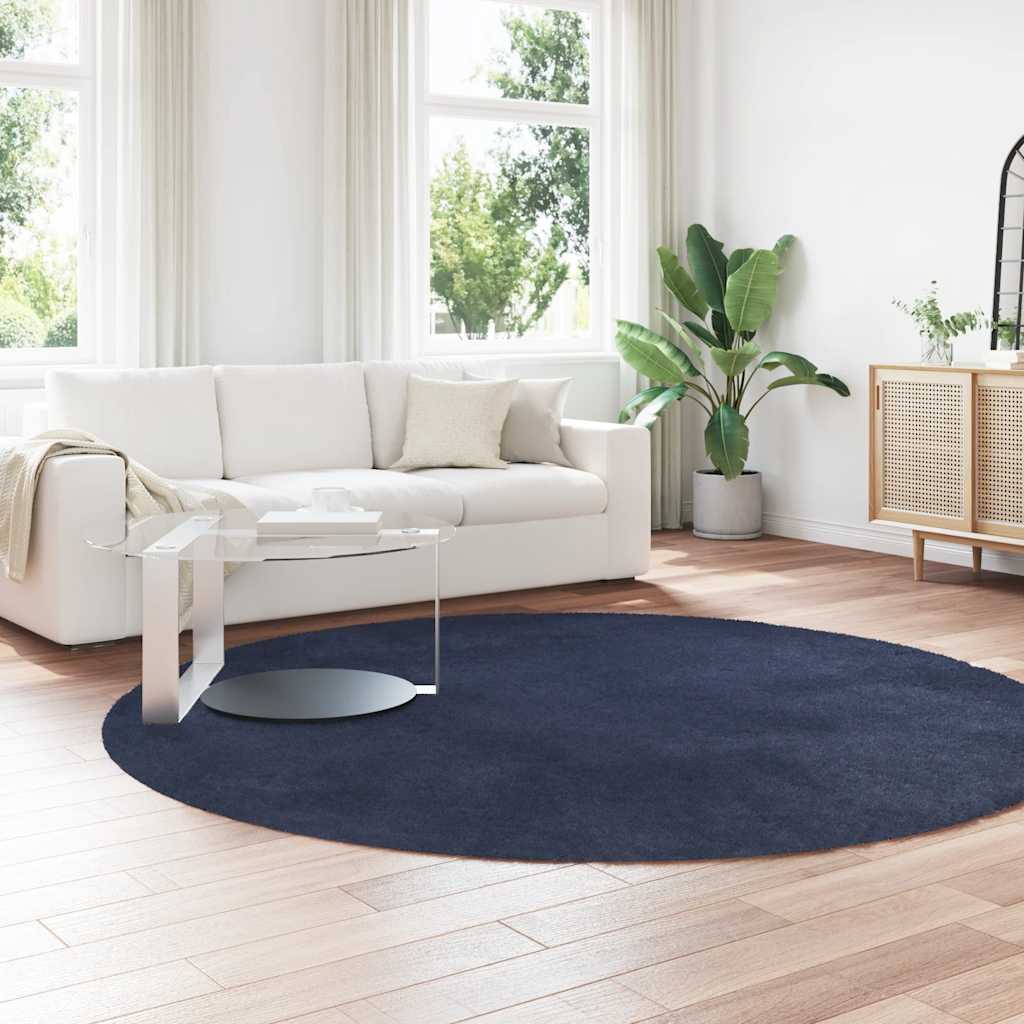 Tappeto Vidaxx a pelo lungo navarra 240x240 cm poliestere blu navy