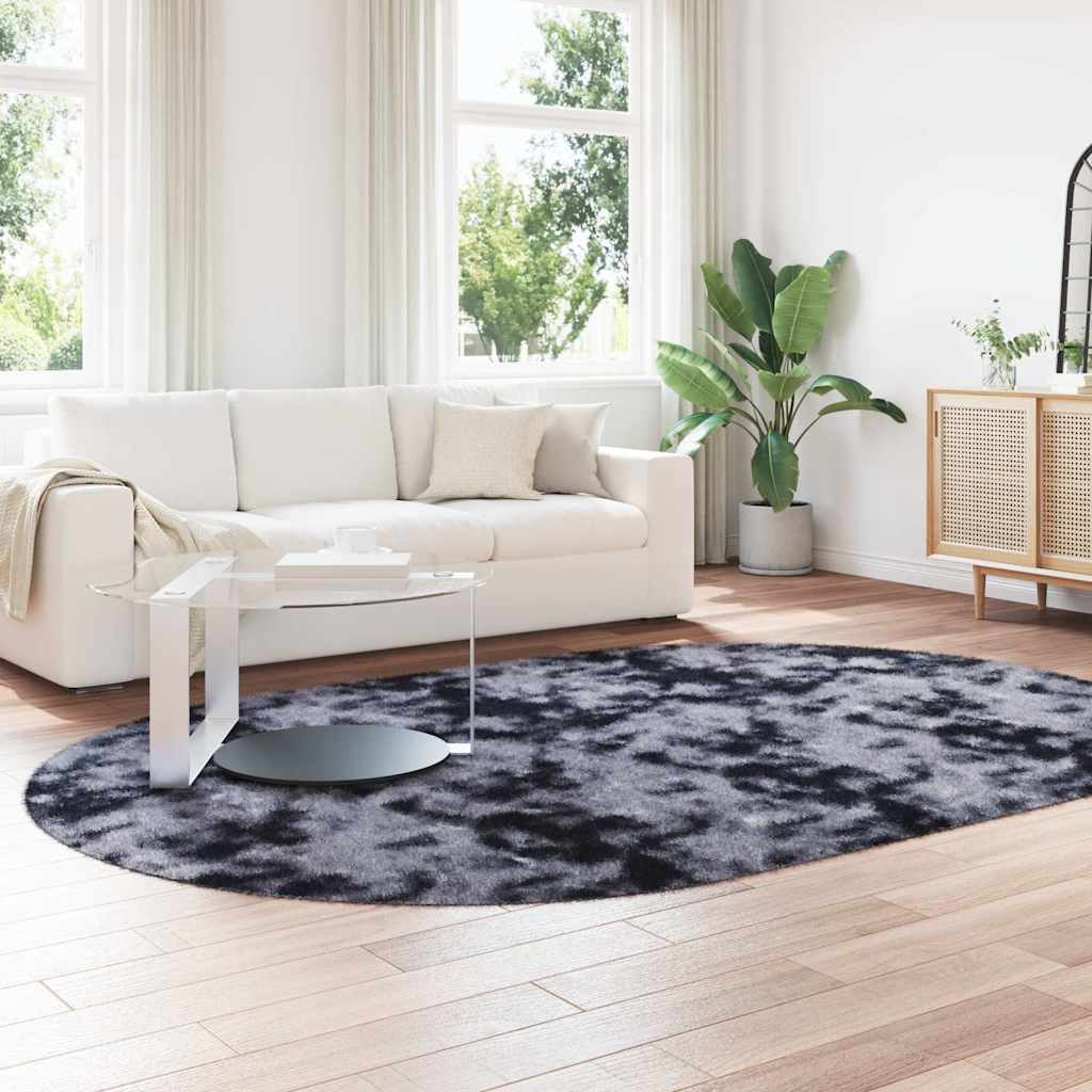 Vidaxl hoogpolig vloerkleed navarra 300x200 cm polyester donkergrijs
