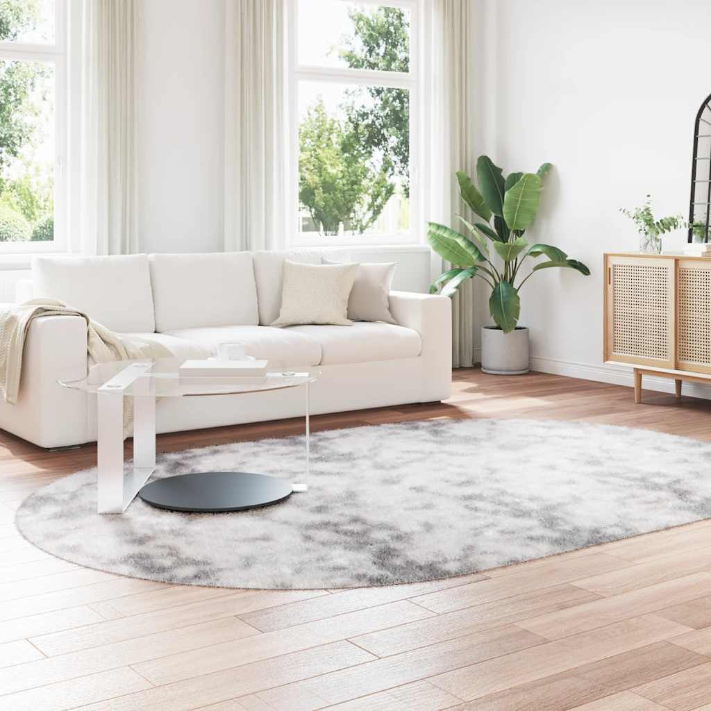 Vidaxl hoogpolig vloerkleed navarra 300x200 cm polyester zilvergrijs