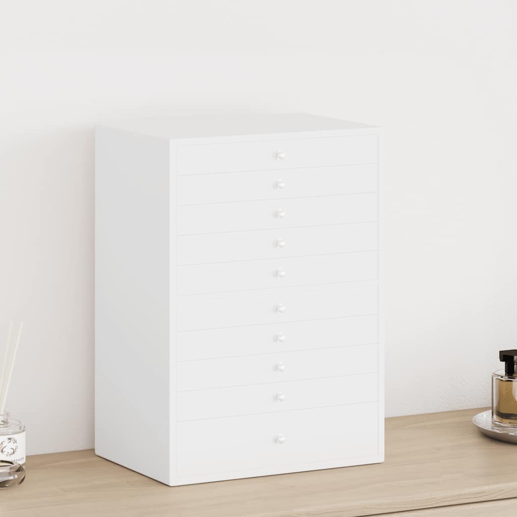 VidaXL joyero 10 capas con soporte para relojes blanco 29x20,5x40,5 cm