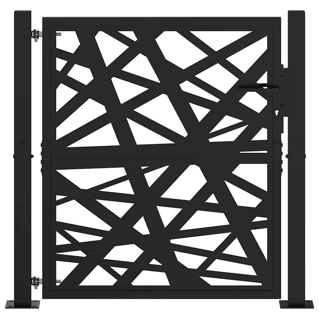 Cancello Vidaxxl con design luminoso 100x100 cm acciaio nero
