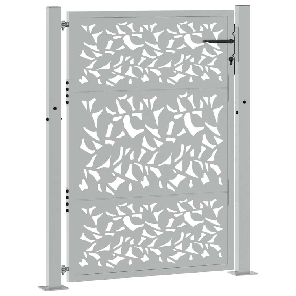 Vidaxl poort met bladontwerp 100x125 cm weervast staal
