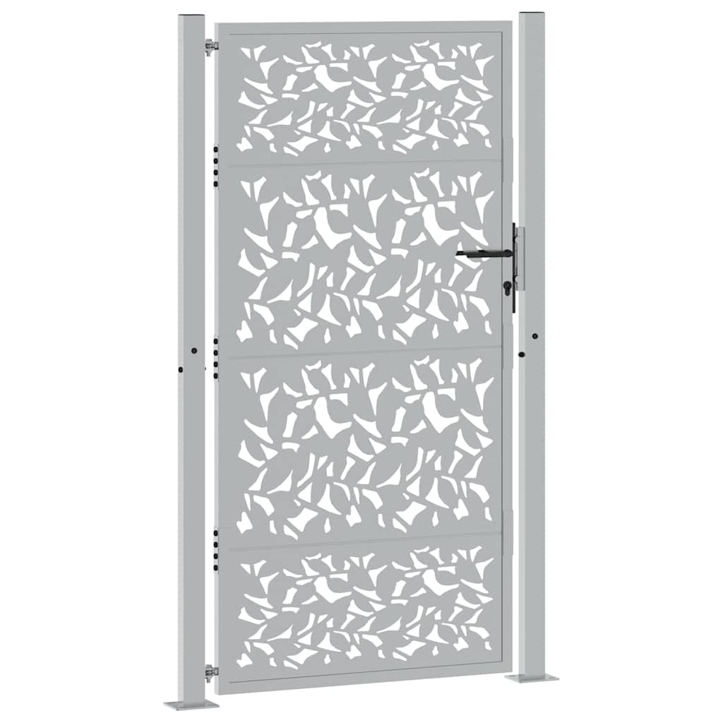 Vidaxl poort met bladontwerp 100x175 cm weervast staal