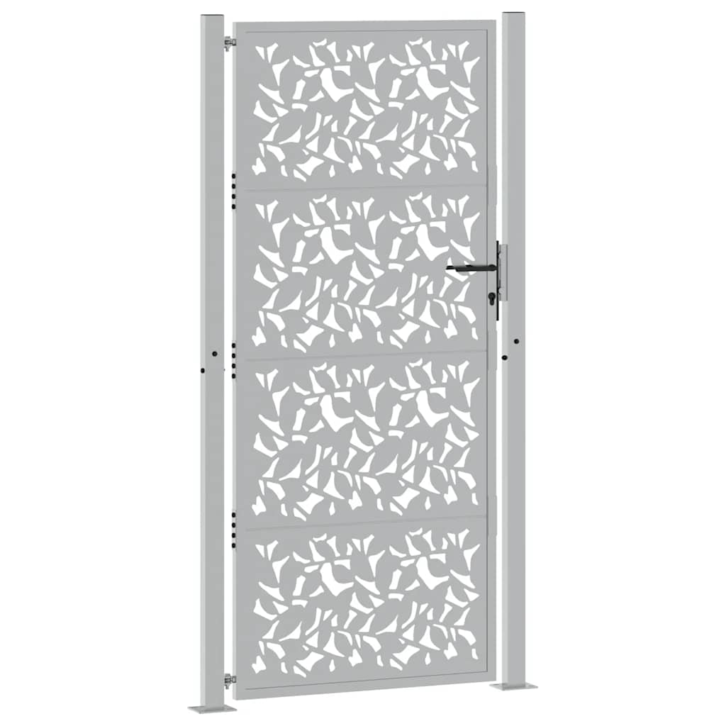 Vidaxl poort met bladontwerp 100x200 cm weervast staal