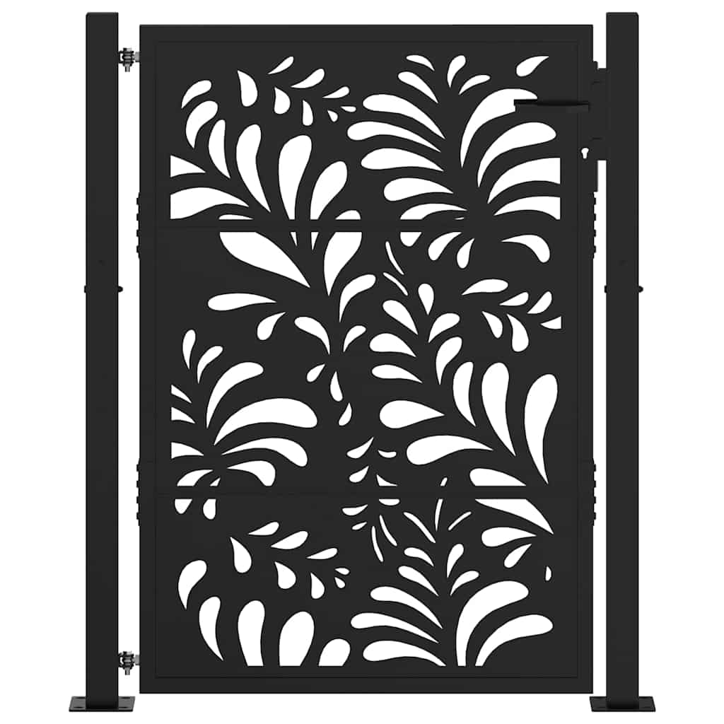 Cancello Vidaxxl con design a onda 100x125 cm acciaio nero