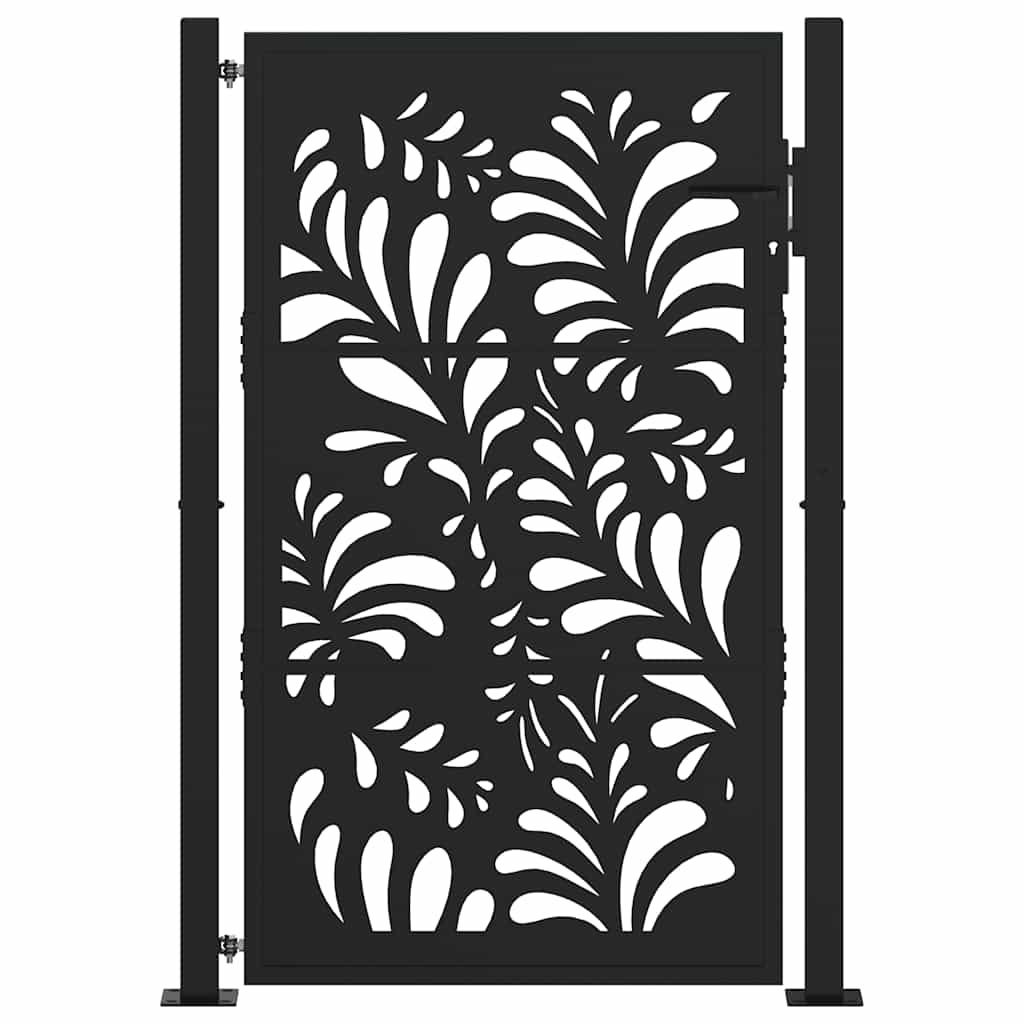 Cancello Vidaxxl con design ad onda 100x150 cm acciaio nero