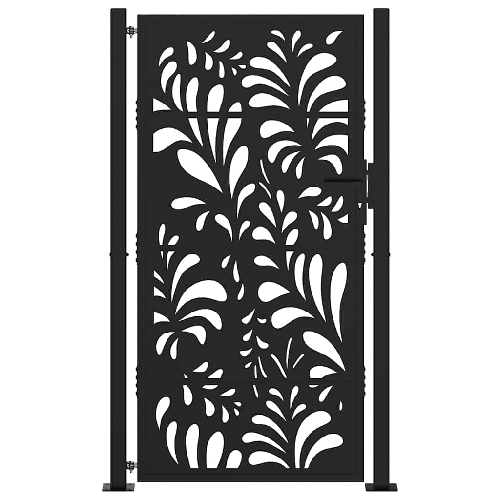 Cancello Vidaxxl con design a onda 100x175 cm acciaio nero