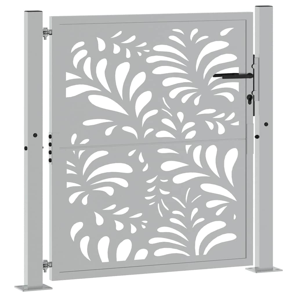 Vidaxl poort met golfontwerp 100x100 cm weervast staal