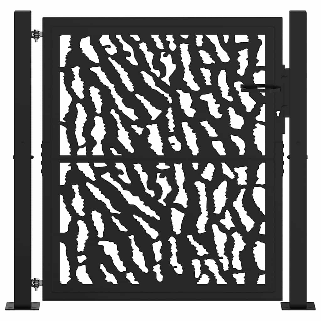 Cancello Vidaxxl con binario design 100x100 cm acciaio nero