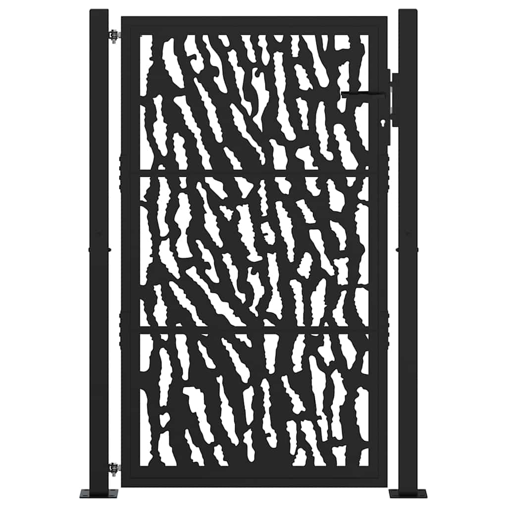 Cancello Vidaxx con binario design 100x150 cm acciaio nero